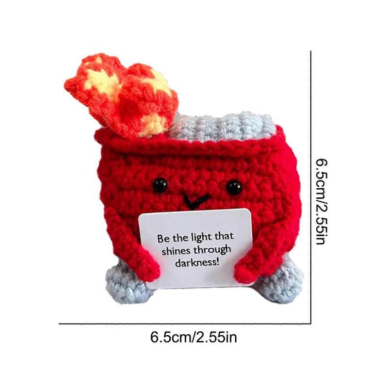 Crochet Dumpster Fire Emotional Support Plush with Positive CardA Comforting and Encouraging Gift