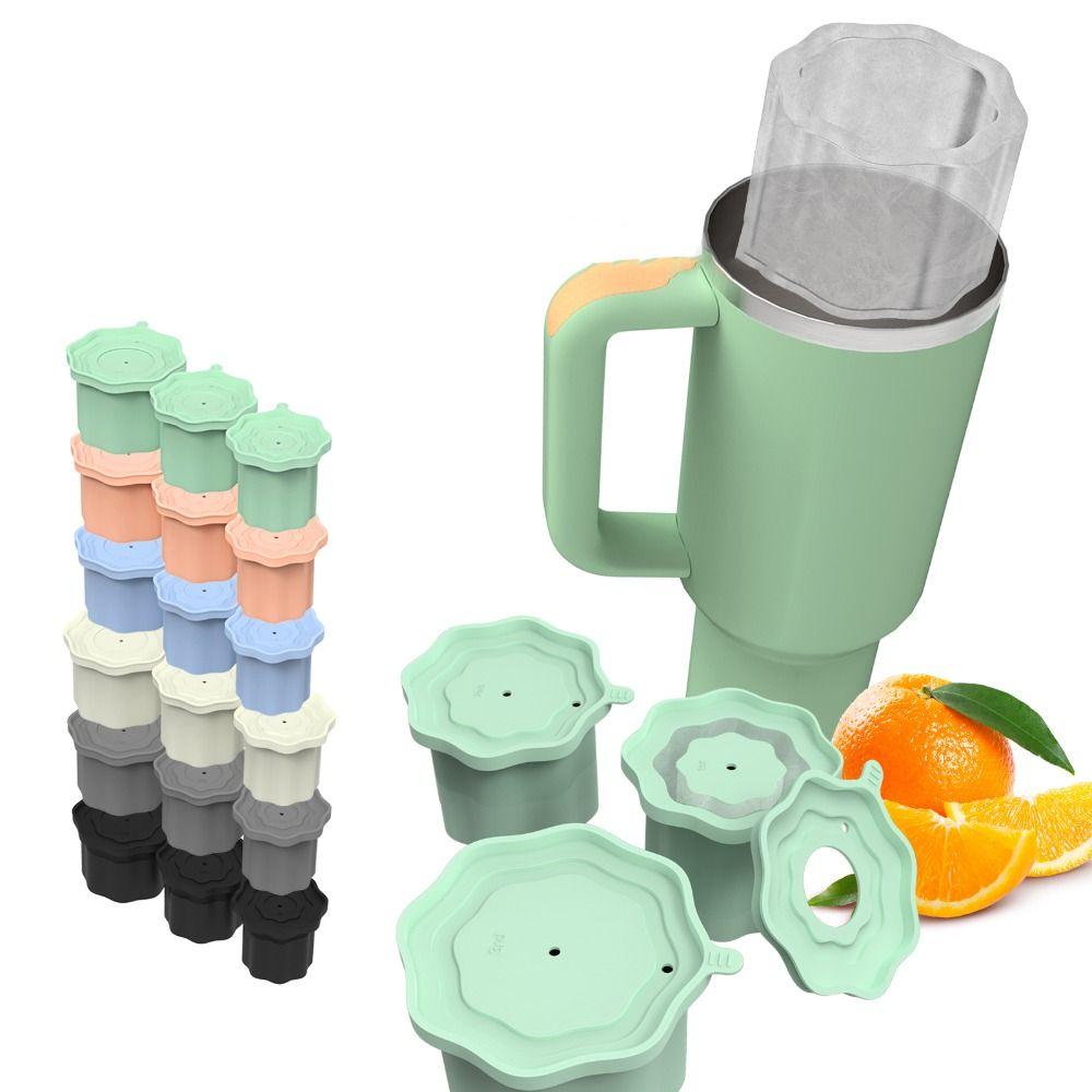 Silicone Silicone Ice Molds with Lid Ice Cube Maker Mold for Stanley Cup 20-40oz