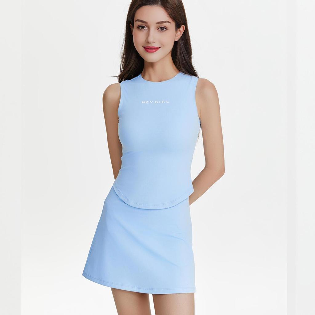 2025 Trendy Women's Sportswear Set: Summer Slimming Vest & High Waist Pocketed Skirt