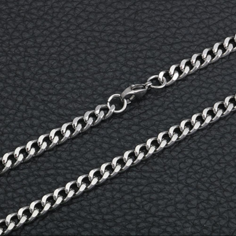 2mm Cuban Chain Necklace For Men Women Vintage Silver Plated Stainless Steel Curb Link Basic Punk Style Choker Collar