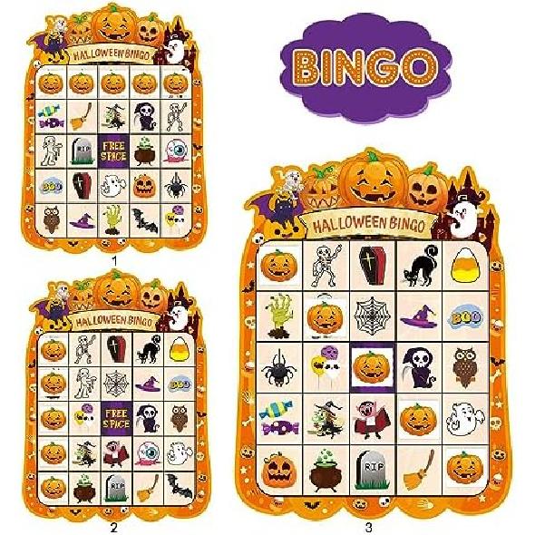 24 Players Halloween Bingo Game Cards for Kids Boys Girls Halloween Party Bingo Games for Classroom Game School Family Activity