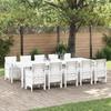 vidaXL 11-piece Garden Dining Set with White Poly Rattan Cushions 3378764