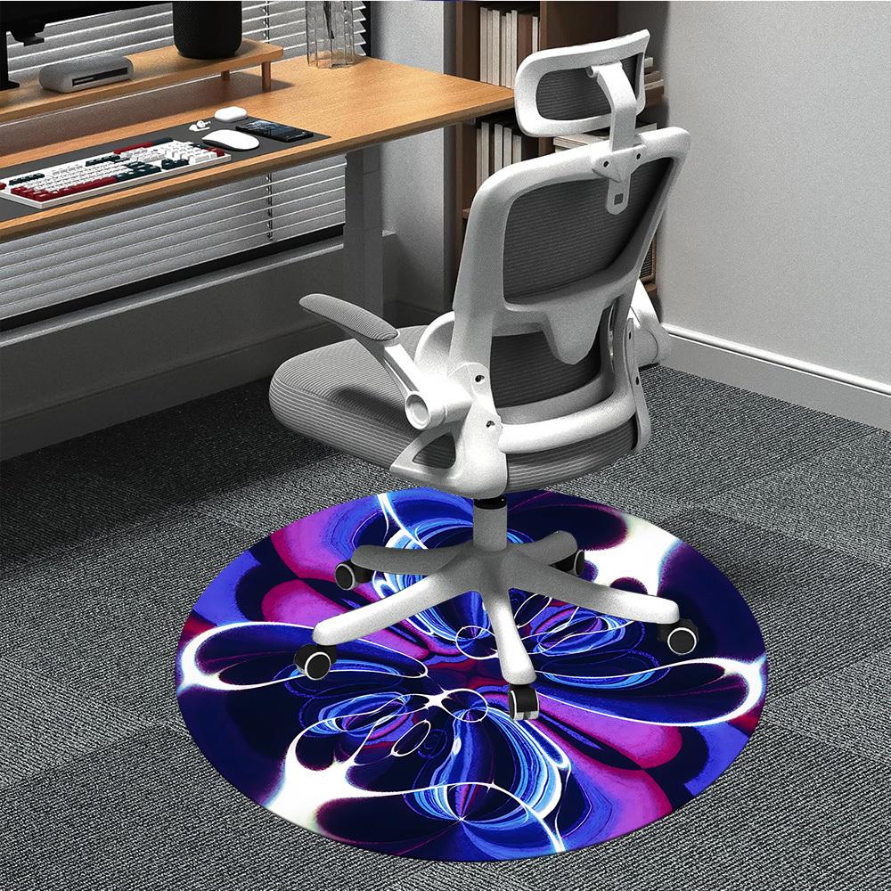 

1PC Abstract Artwork Office Round Rug, Non slip, Soft and Durable Office Rug for Interior Decoration, Perfect for Office 80cm