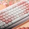 134 Key PBT Japanese MOA Profile Sakura Pink Dye Sublimation Keycaps for MX Switches Mechanical Gaming Keyboard Keycaps, Theme, 5-Side