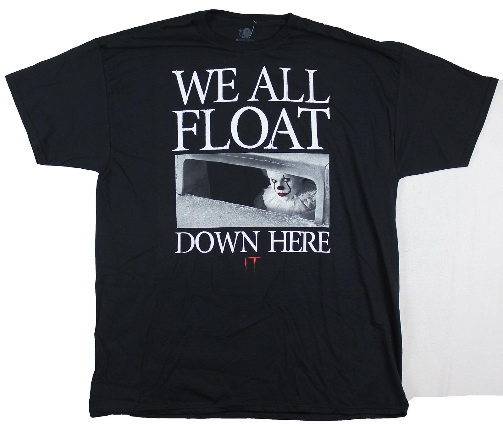 IT Stephen King s Adult New T-Shirt - We All Float Down Here Sewer Smile L