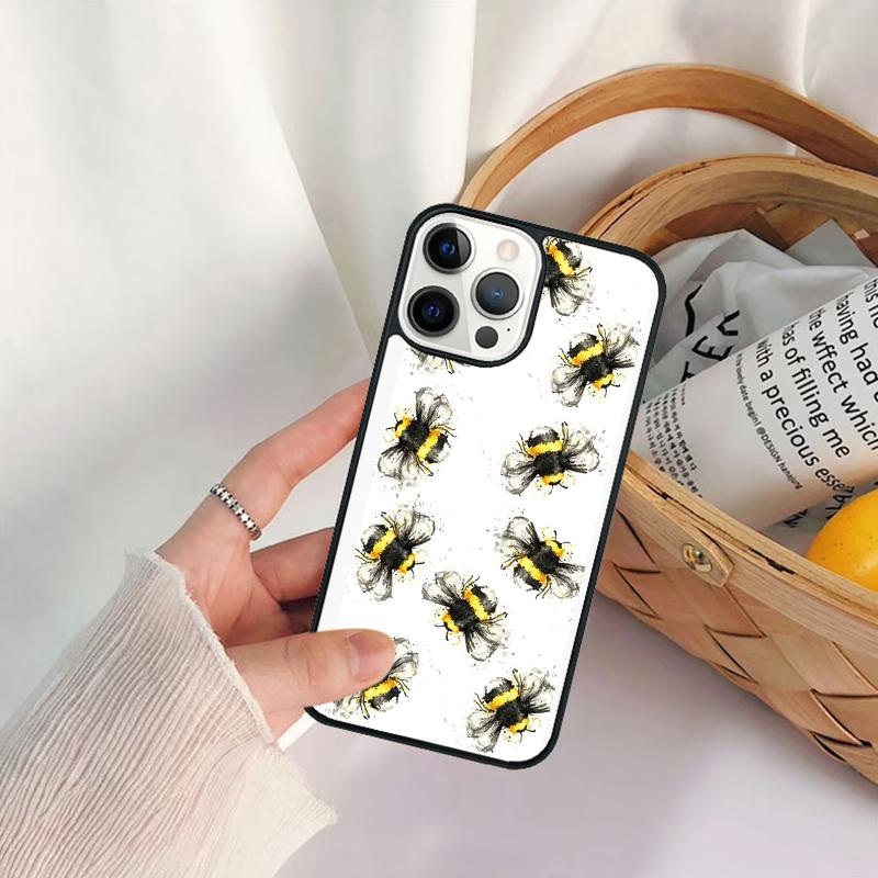 Bees Phone Case For iPhone 17 Air 16 15 14 11 12 13 Pro  MAX Plus Coque Cover Shell