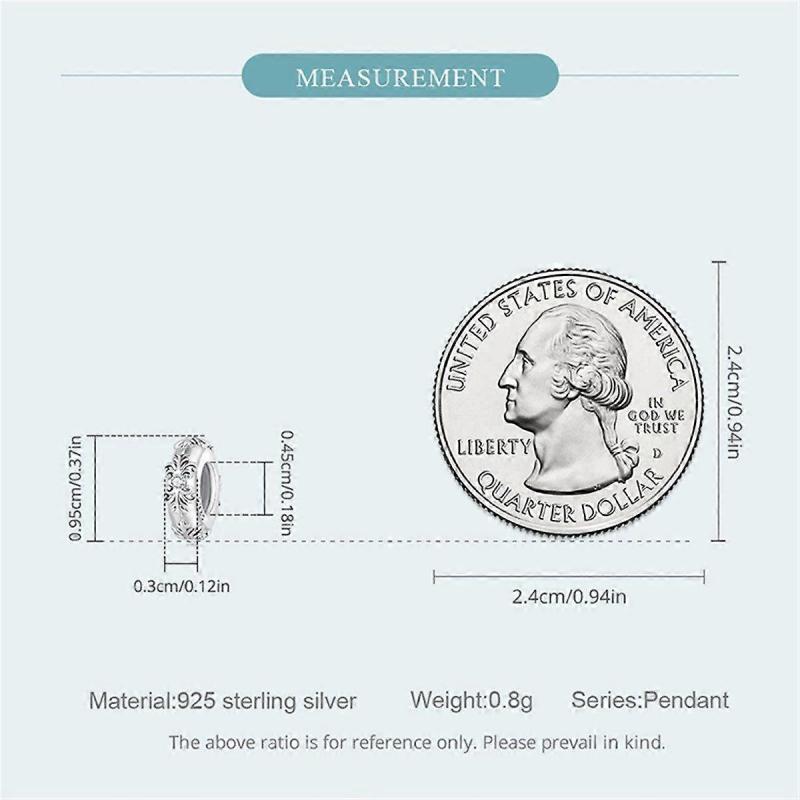 Sterling Silver Silicone Spacer Bead for DIY Bracelets and Pendant Jewelry Making
