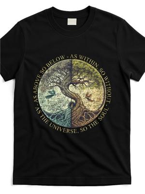 As Above So Below Quote TShirt 100 Cotton ONeck Short Sleeve Summer Casual Mens Tshirt Streetwear