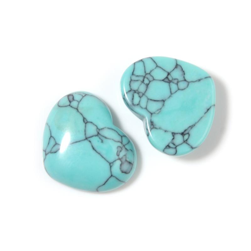 5pcs Heart Stone Cabochon 15x18mm Natural Stone Flatback Cameo Loose Beads For Jewelry Making DIY Pendants Necklace Accessories
