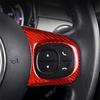 Pair Red Carbon Fiber Car Steering Wheel Switch Frame Sticker For Fiat 500 20-23