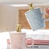 Bear Girl Mug Light Luxury Ceramic Cup with Lid Spoon High Looking Couple Coffee Cup Student Water Cup