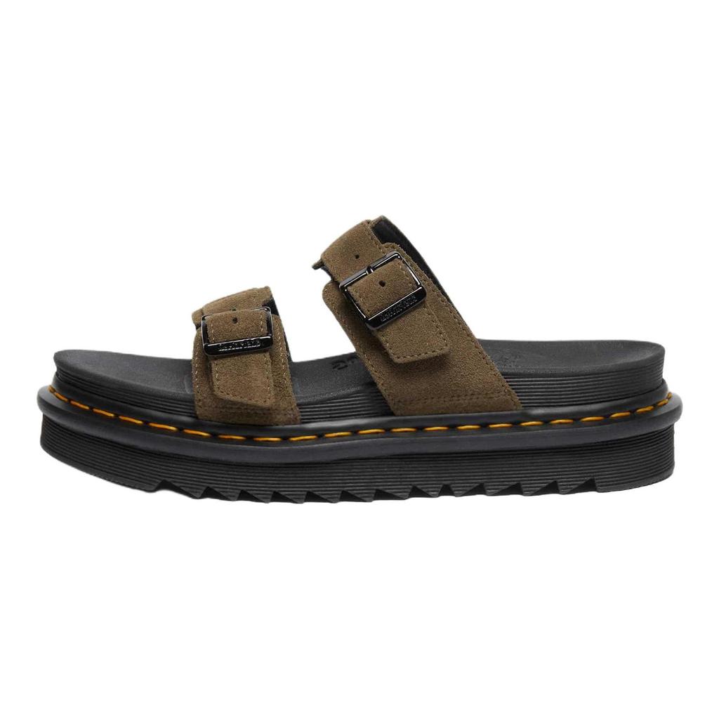 Dr. Martens Myles Slide DMs Olivové Jednoduché Pohodlné Protioděrné Klouzací Sandály Unisex Sandály Tmavě Zelené 41115300