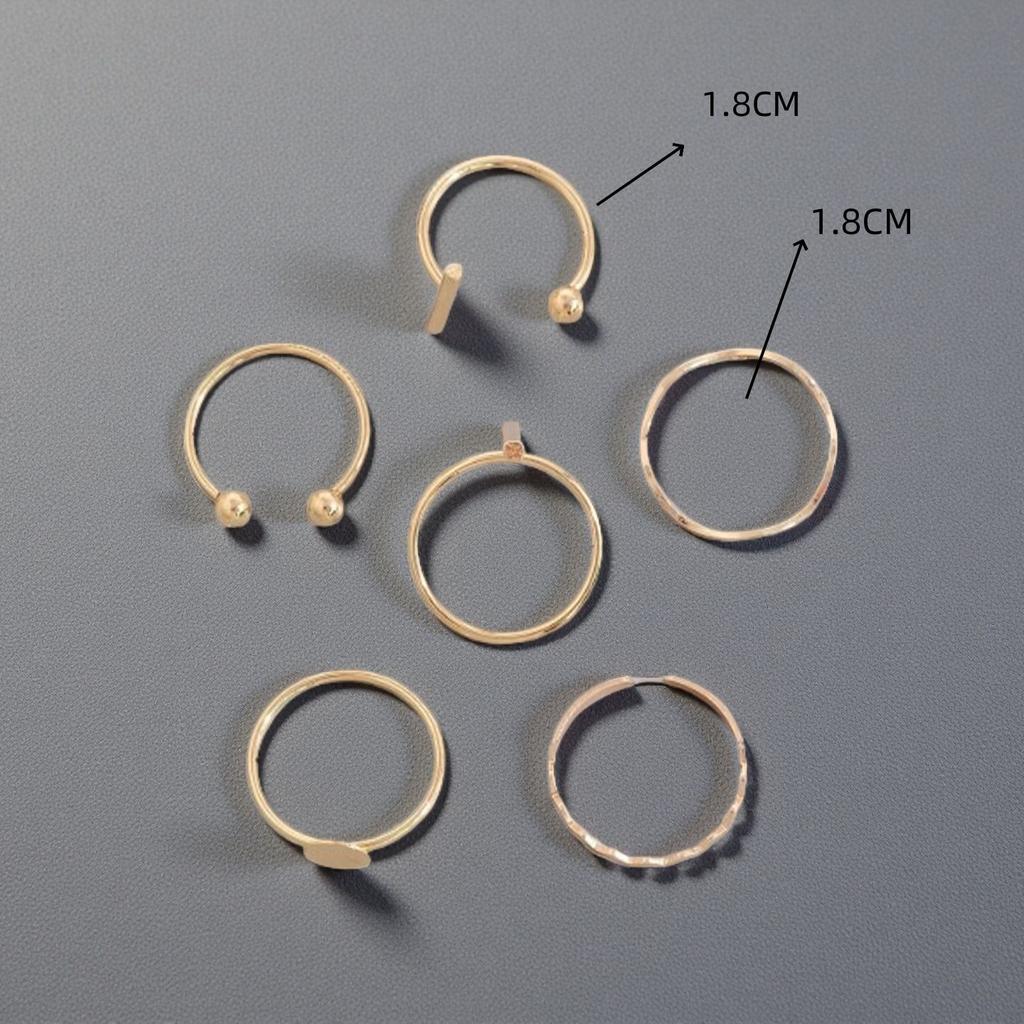 Temperament Design Wave Pattern Versatile Xianfan Exquisite Ring Set Accessories