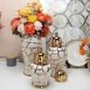 home decor vases Ceramic electroplated general jar Nordic flower vase handicraft decoration foyer soft decoration storage jars