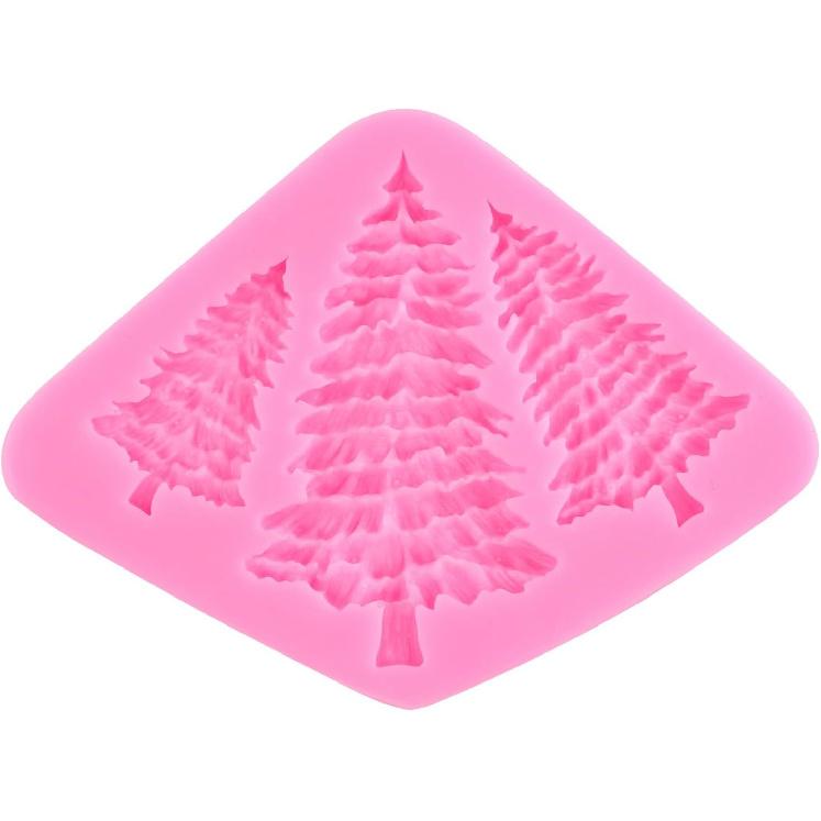 ZiXiang Christmas Tree Fondant Cake Silicone Mold For Xmas Birthday Party DIY Cake Decorating Cupcake Topper Polymer Clay Candy Chocolate Gum Paste