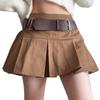 Cosplay Sexy Zlobivá Mini Sukně s Páskem Uniforma Mikro Mini Kostým Mini Sukně Sukně Cosplay Kostým Roztomilá Béžová Hnědá Ženy Dospělí [millarouge]