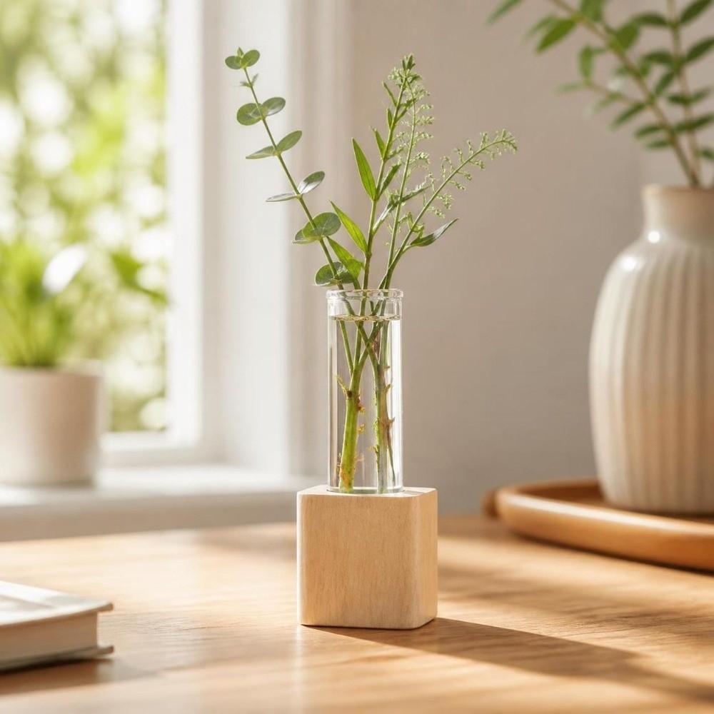 Home Decoration Glass Tube Vase Minimalist Flower Holder Hydroponic Flower Vase Indoor Planting