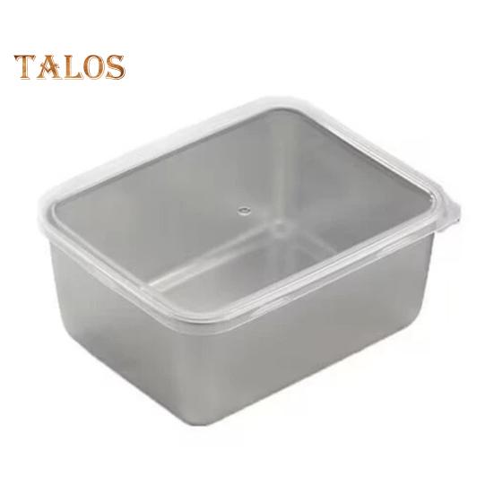 

3 шт., нержавеющая сталь, контейнер для хранения продуктов, сохранение свежести, легко чистить, с крышкой, гладкая поверхность, квадратные тарелки для домашней столовой S