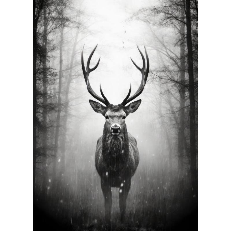 

Lovely Animal Wild Deer Canvas Poster Cute Jungle Angel Wall Art Picture for Living Room Bedroom Club Bar Modern Home Decor Gift 21cm×30cm NoFrame
