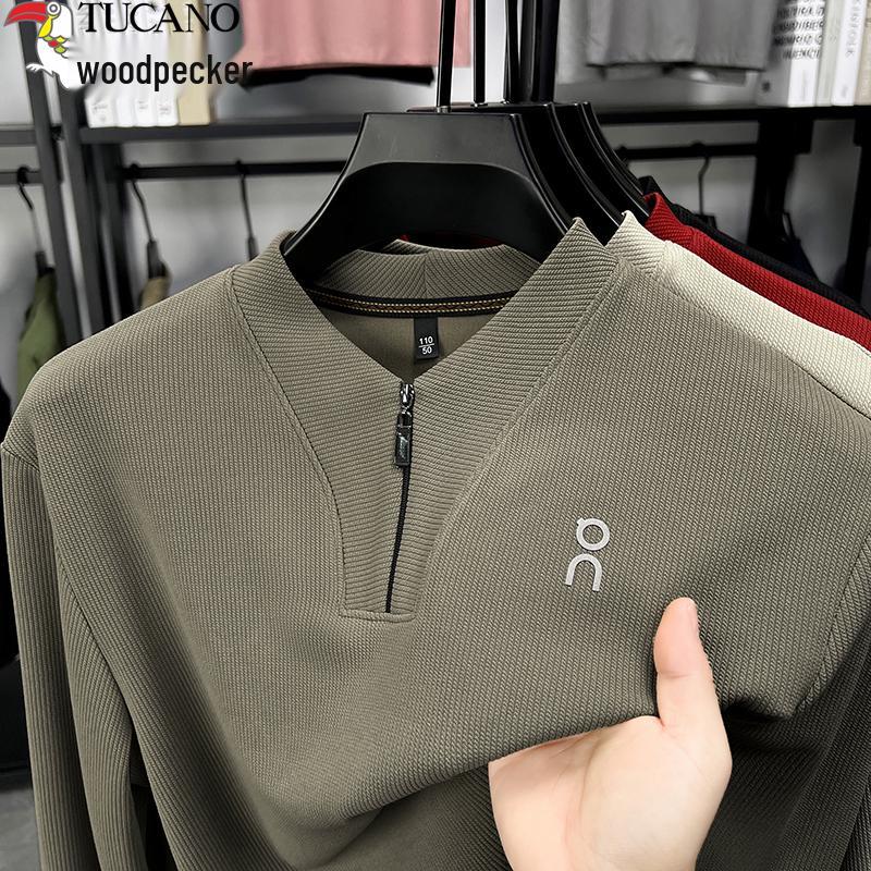 Woodpecker Men s Half-Zip Stand Collar Long-Sleeve Hoodie - 2025 Spring/Autumn Collection XL: 130-145 lbs