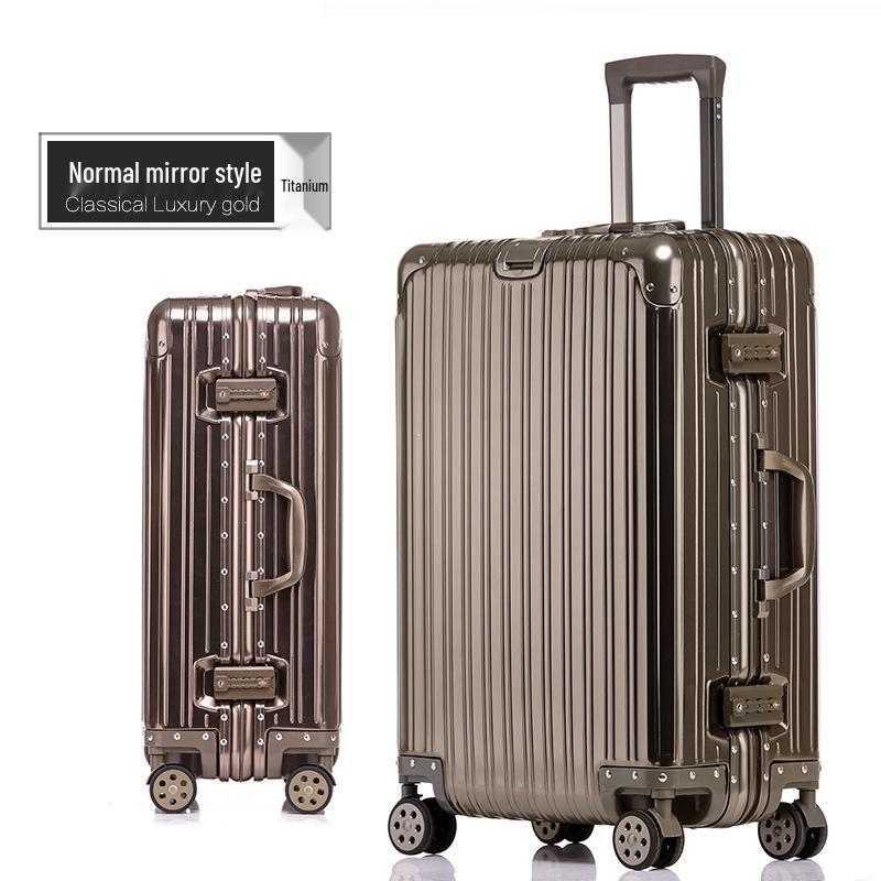 20-Inch Aluminum-Magnesium Alloy Carry-On Suitcase with Password Lock and Metal Frame