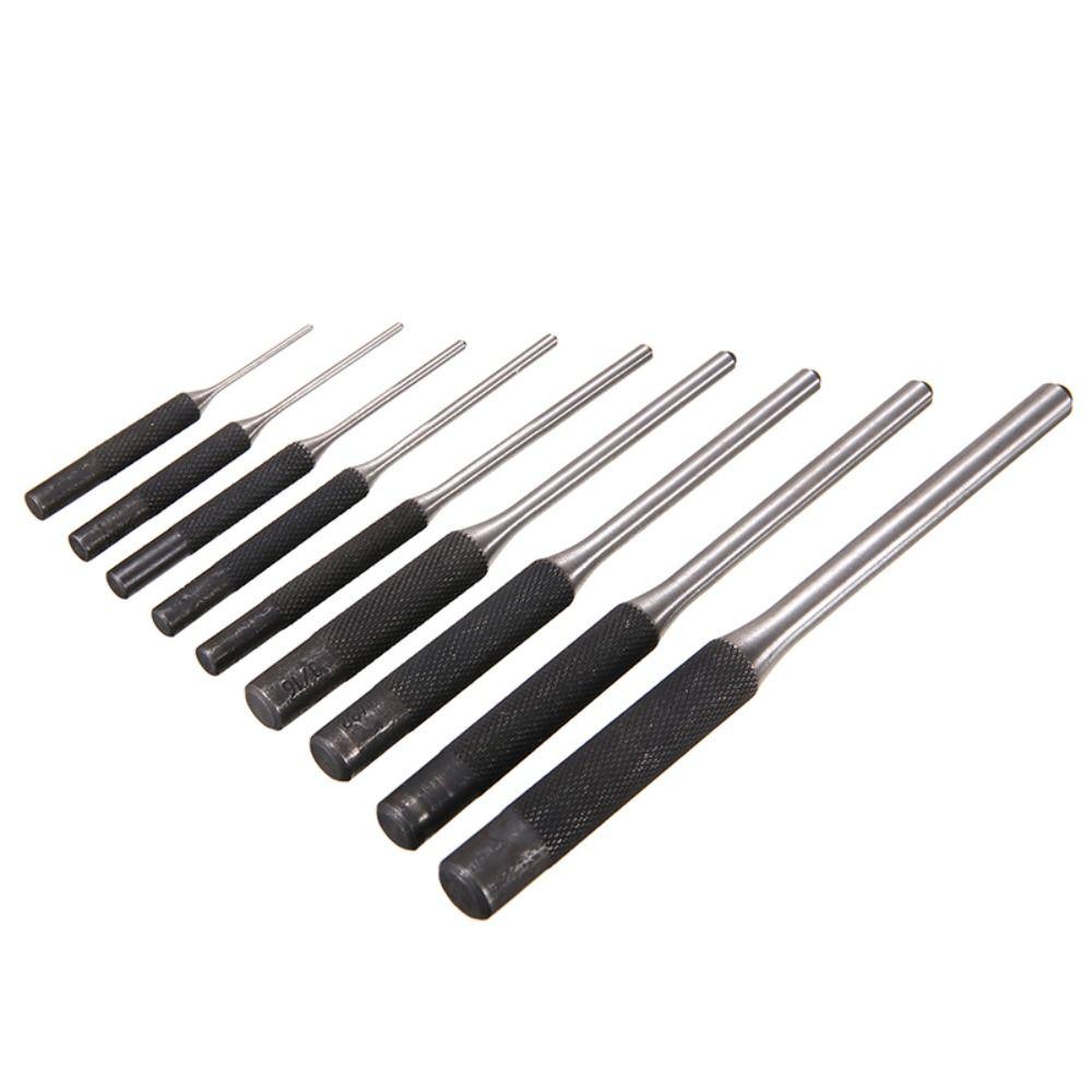 9pcs/Set Multi Size Heavy Duty Round Head Punch Gouge Tools Pin Punch Roll Pins Punch Locator