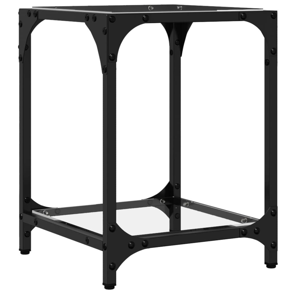 Coffee Tables with Glass Top 2 pcs Transparent 40 x 40 x 40 cm Steel
