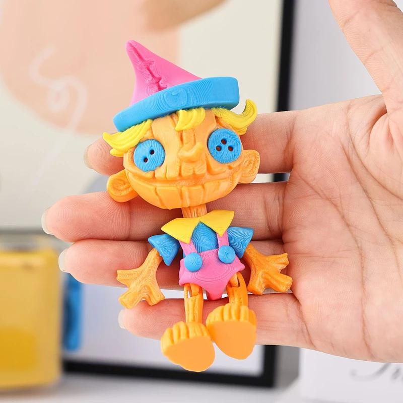 Halloween 3D Printed Toys Cute Cartoon Figure Models Home Tabletop Ornaments Decorative Crafts Children's Gifts Movable Humanoid