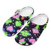 White EVA Clogs with Diamond Heart Print, Lightweight Slip On Garden Shoes, Breathable Beach Sandals, Indoor Outdoor Slippers for Men Women
