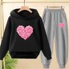 Petals heart-shaped Children's Tops and bottom Hoodies Girls Boy age 3-12 Coat Casual Toddle Sweatshirr clothing