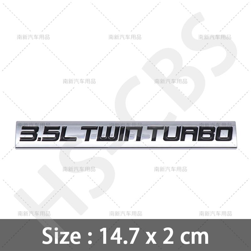 1Pc 3D Metal Twin Turbocharged  Engine Badge 3.5L Twin Turbo Emblem Logo Auto Rear Trunk Decal Stickers Car Styling Accessories