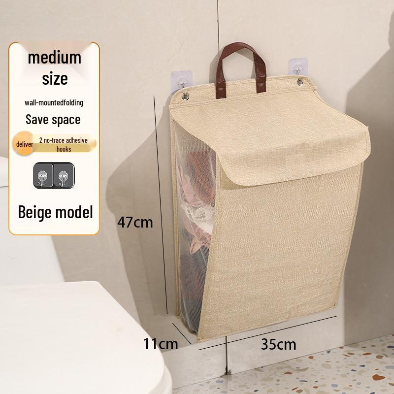 Foldable Wall-Mounted Laundry Hamper for Bathroom & Toiletries