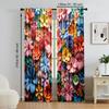 Set Of 2 Versatile Polyester Transparent Curtains Home Decoration Colorful Floral Use Bedrooms Living Rooms Curtain Ideal For Sitting Room