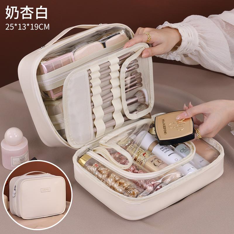 

Cross Border Five In One Multifunctional Partition Storage PU Makeup Bag With Large Capacity High-end Feel Portable Cosmetics