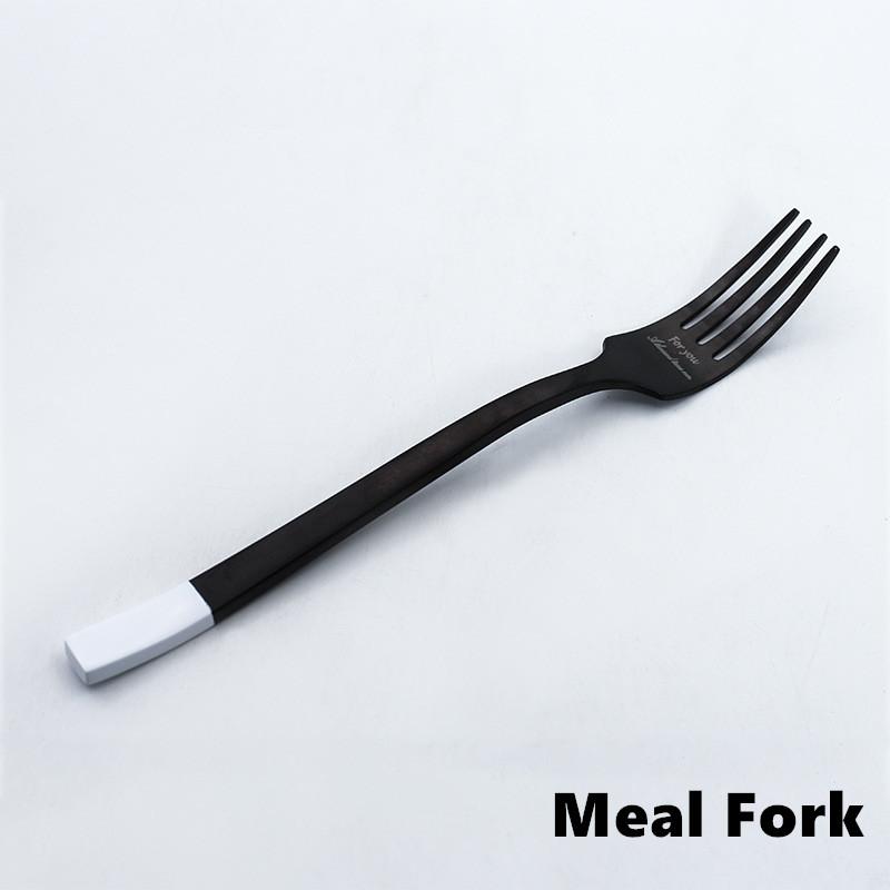 Stainless Steel Dinnerware Sets Knife And Fork Spoon Tableware Steak Chopstick Spoon Set Black Simple Western Tableware