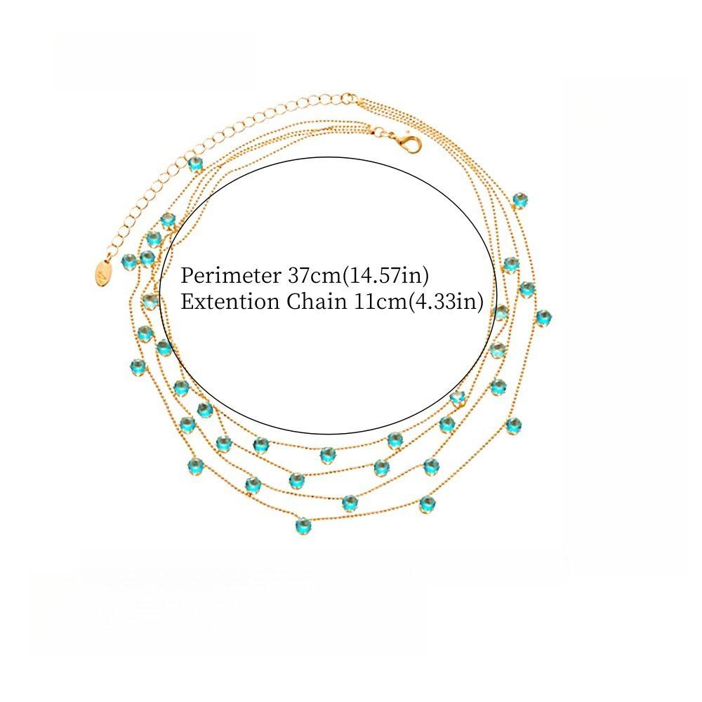Elegant Vintage Rhinestone Necklace Exquisite Colored Crystal Necklace  Women