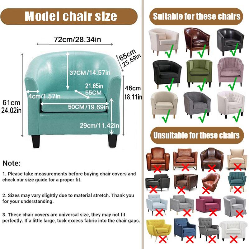 2Pcs/set Jacquard Elastic Bath Tub Chair Slipcovers Solid Color Club Sofa Covers  Anti-dirty Armchair Cover Home Bar Counter