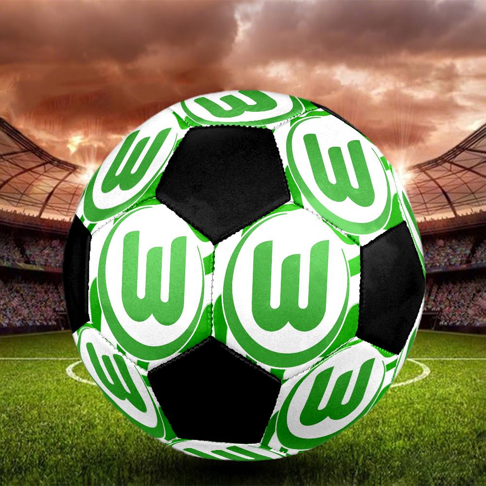 VfL Wolfsburg Indoor Soccer Ball Colorful Machine Stitched PVC Size 5 Team Training Competition Ready Durable High-Bounce Cool Sports Gift