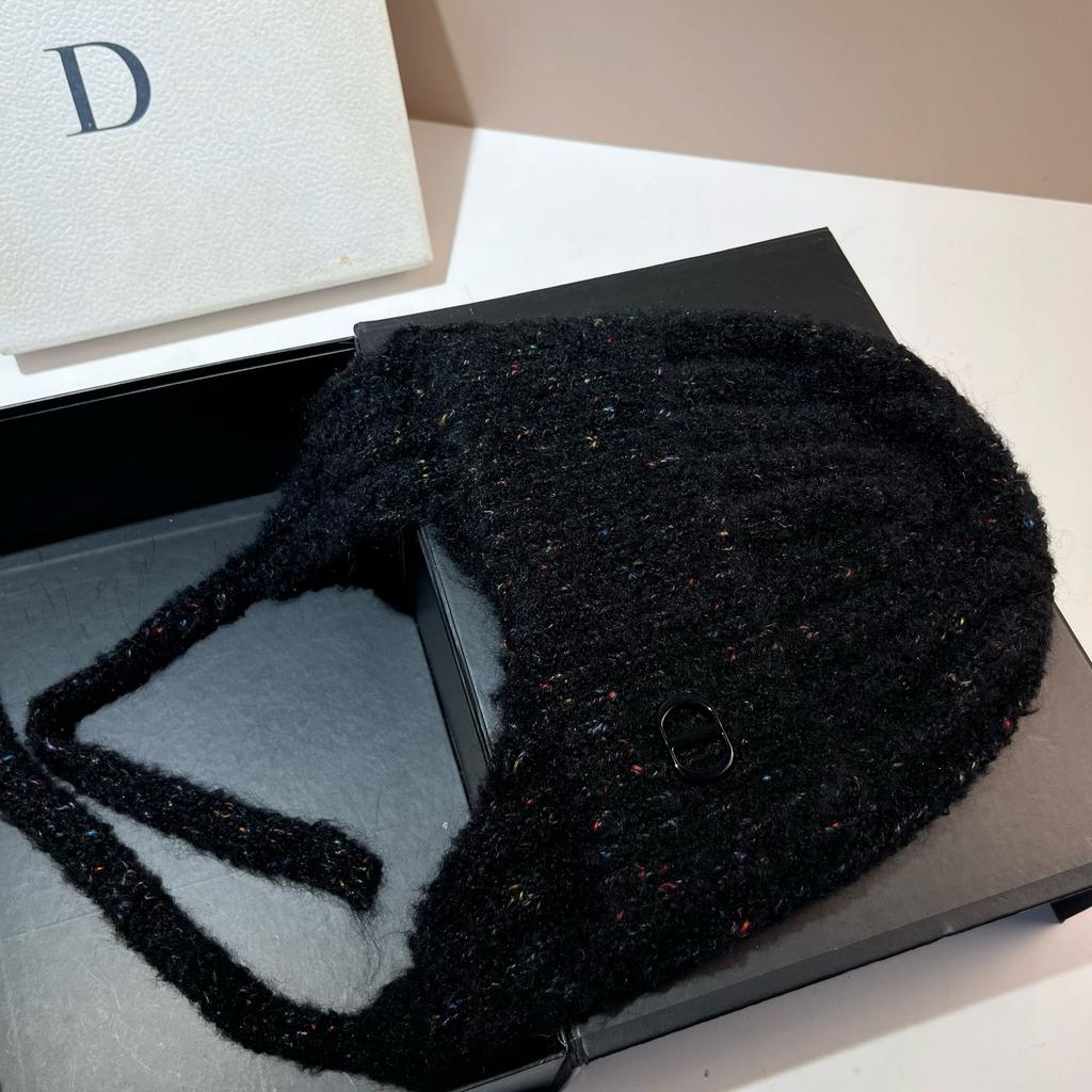 Dongdaemun Dd Circle Yarn Cute Ear Protection Hat Warm Soft Waxy Elastic Face Small Knitted Flying Hat