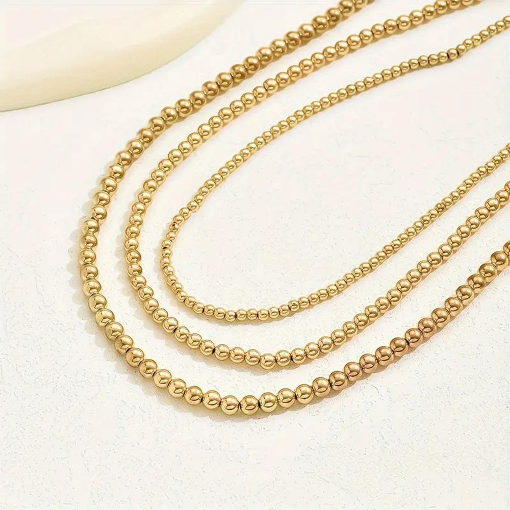 New Three-piece Bohemian Luxury Gold CCB Beaded Necklace Women's Batch