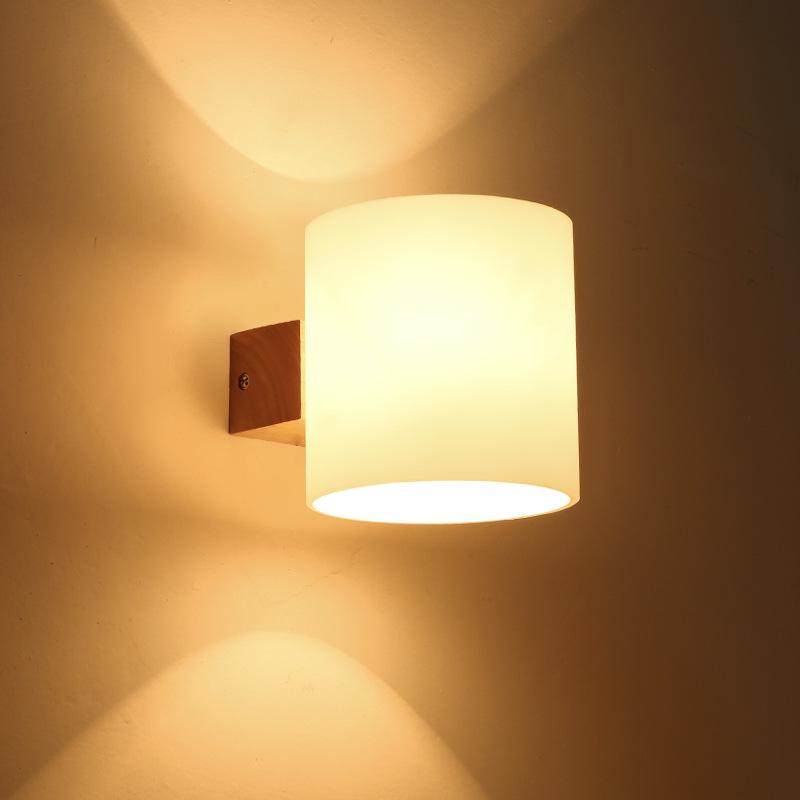 Japanese Minimalist Wooden Wall Lamp for Bedroom, Living Room, or Staircase