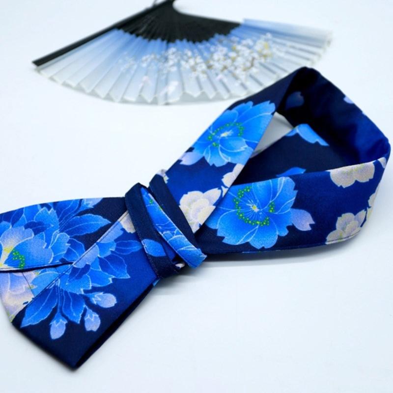 Women's Kimono Collar Support Accessory for Traditional Japanese Dress Core Collar Lining with Flower Print Kimono Belt