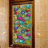 Vibrant Multicoloured Floral Home Decor Glass Window Laser-Cut Electrostatic Adhesive Decals
