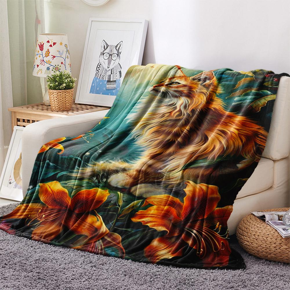 1 Peça Manta de Flanela com Estampa de Desenho Animado, Alta Qualidade Confortável para Todas as Estações, Decoração de Casa, Calor e Conforto, Perfeita para Presente de Natal Aniversário