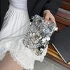Sequined Crossbody Phone Bag Sparkly Mini Sling Bag with Chain Shoulder Strap Crossbody Purse Small Phone Pouch for Women Girls Party Date Daily Use