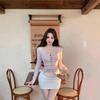 Women's Winter Style Sexy Fake Two-Piece Long-Sleeve Slimming Hollow Base Layer Top