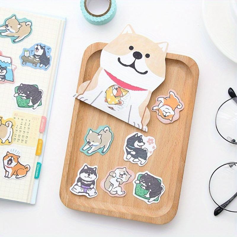 Sevimli Köpek Çıkartmaları Kırtasiye Yaratıcı Kendin Yap Günlük Albüm Dekorasyonu Çıkartma Paketi Kawaii Papeleria