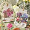 PET Sticker Transparent Plant Flower Botttle Handbook Retro Floral Decoration Stickers DIY Scrapbook Collage Photo Frame