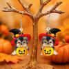 Decorative Holiday Ear Jewelry Witch Hat Puppy Earrings, Cute Dog Pumpkin Drop Lightweight Acrylic Jewelry, Halloween Accessories for Women