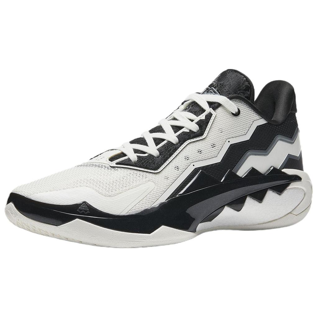 Anta Men Instant 1 V2 Low-top Nitrogen Cushion Basketball Sneakers White Black 912531101Q-2